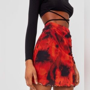 NWOT Nasty Gal Tie-Dye Mesh Mini Skirt size Small